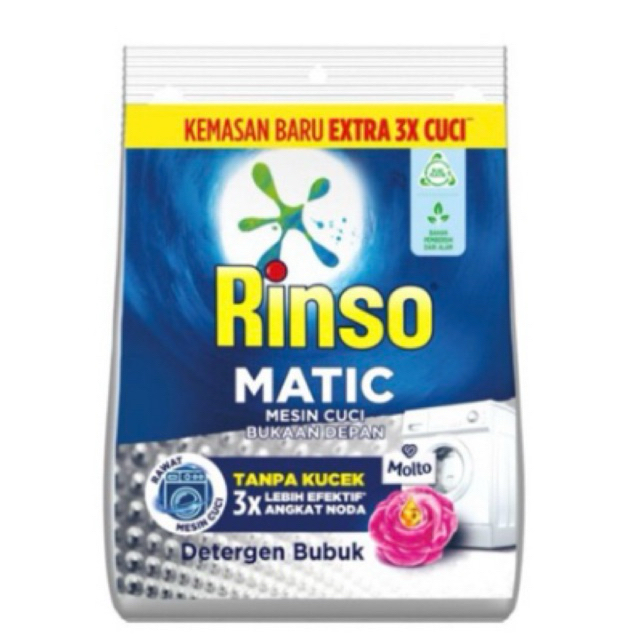 Rinso Matic Mesin Cuci Bukaan Depan Detergen Bubuk 900gram
