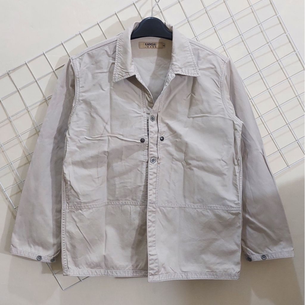 kansai jeans white denim trucker jacket size Medium not nudie