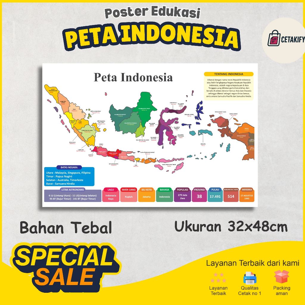 Poster Peta Indonesia Aestetic