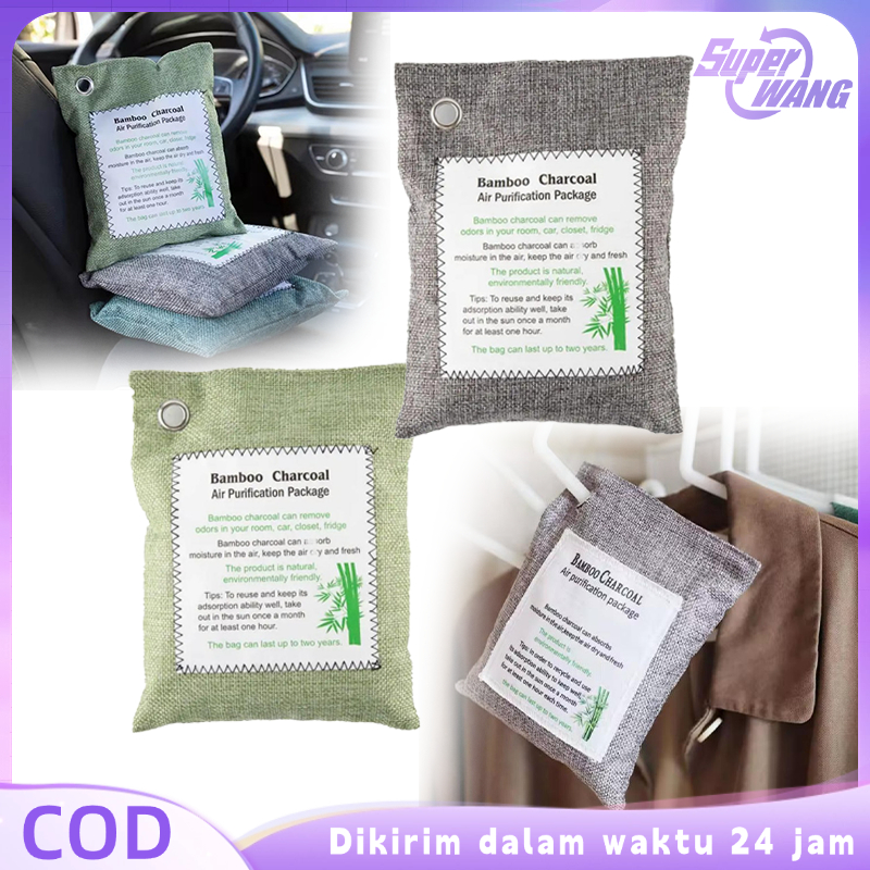 Dapat Digantung Kantong Arang Bambu Menyerap Formaldehida Arang Aktif Penghilang Bau Air Purifying B
