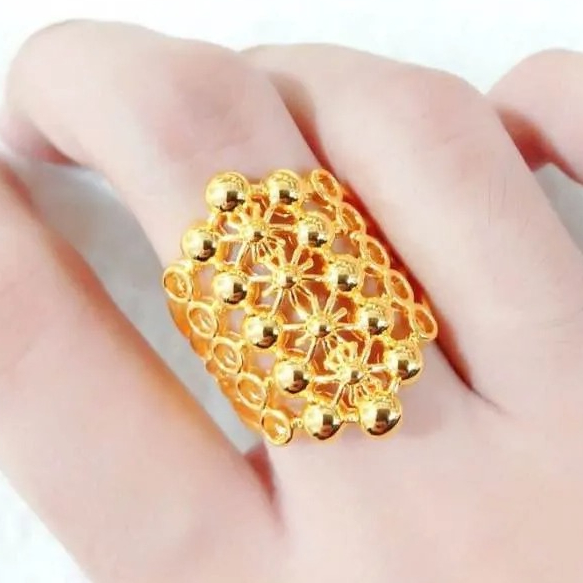 Cincin Dubai Ratu Lapis Emas 24 Karat Bahan Koin