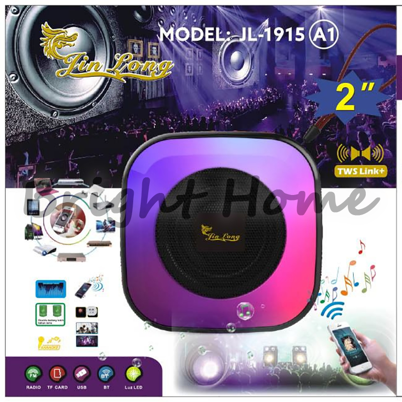JINLONG JIN LONG JL1915 JL-1915 A1 MP3 Spiker Mini 2" MP3 Speaker Bluetooth Portable Full LED 2 inch