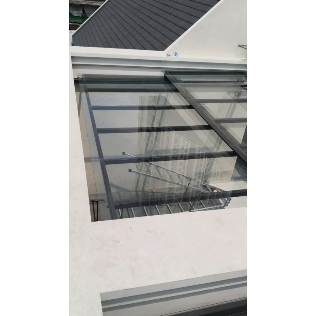 kanopi kaca sliding remot(mulai dari harga kaca).