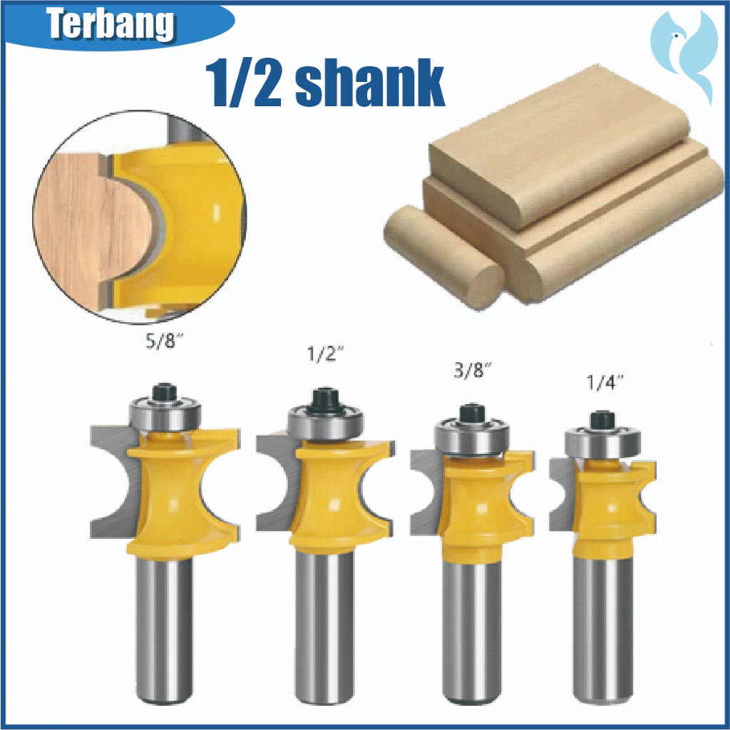 1/2" Shank - Mata Profil Router Molding Bullnose Setengah Lingkaran