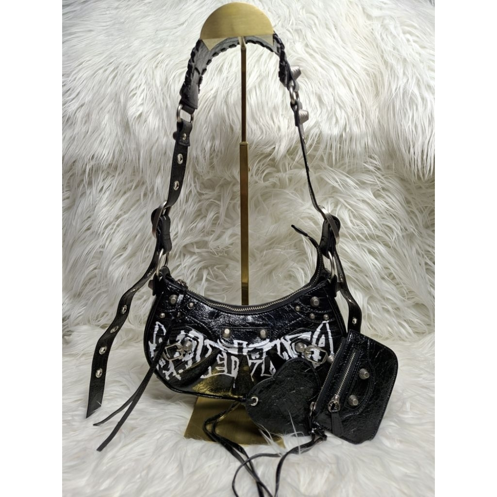 Shoulder Bag Balen Grafity Genuine Leather  Black PRELOVED