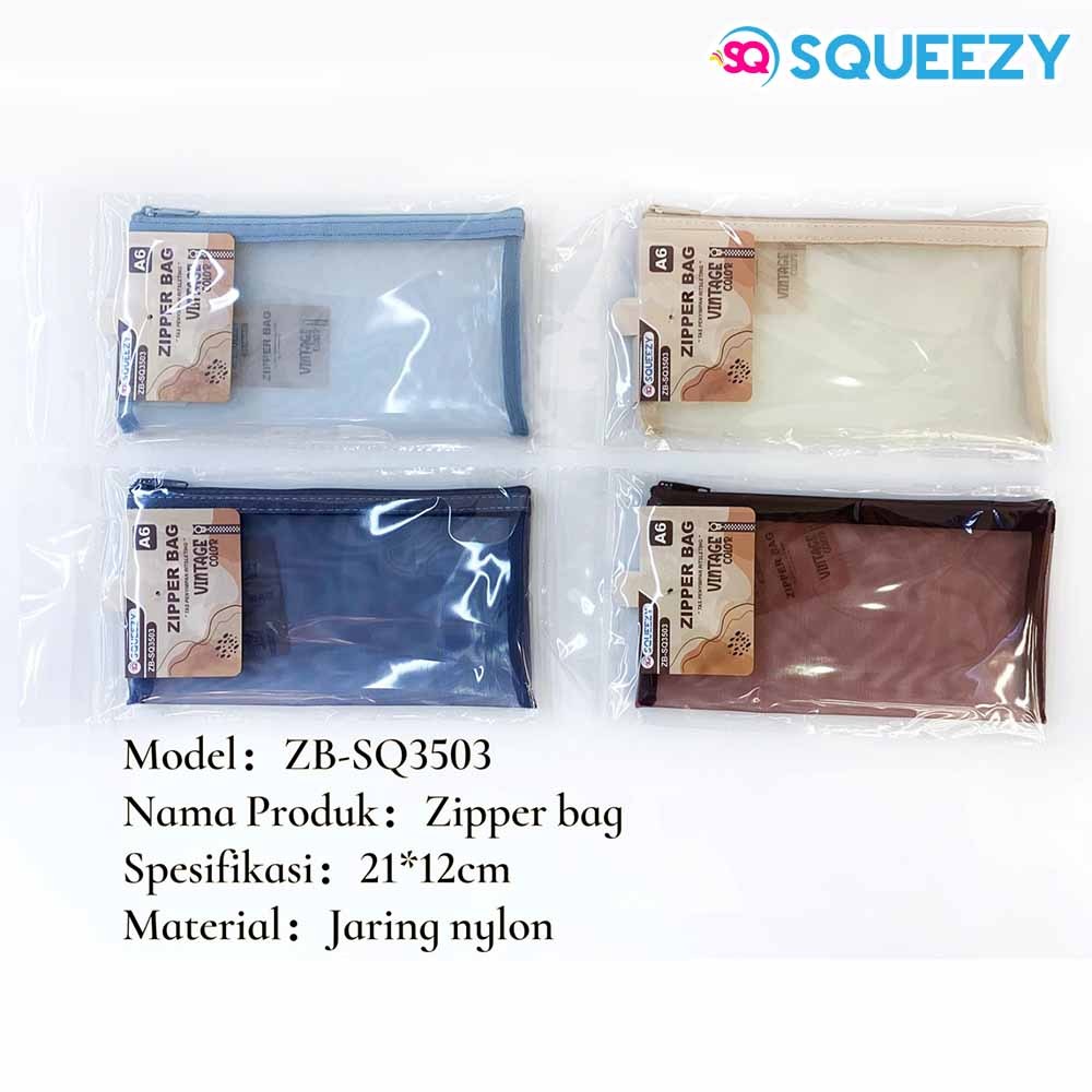 

SQUEEZY ZIPPER BAG A6 VINTAGE COLOR SQ3503