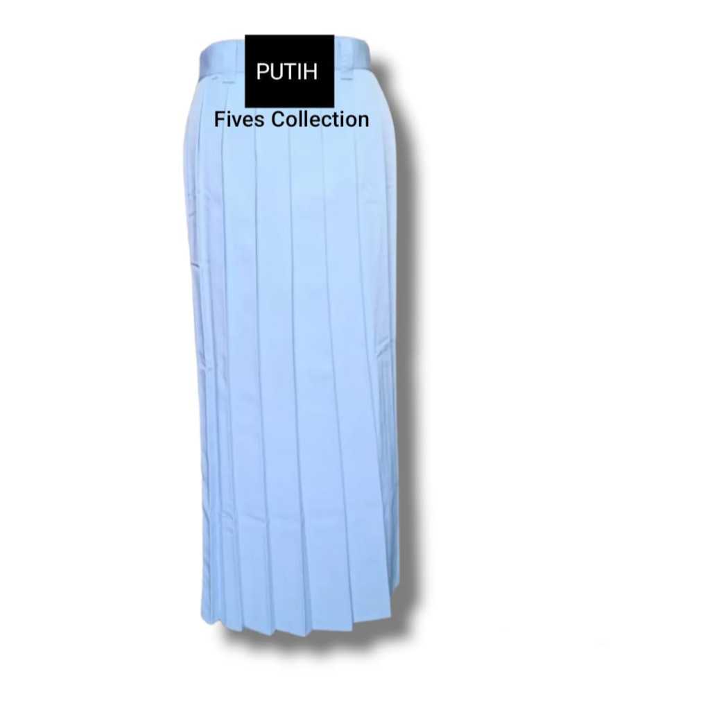 FIVES COLLECTION SERAGAM SEKOLAH ROK Panjang Rempel lipat SMP/SMA/SMK/Kuliah/Pembina/Kerja Putih abu