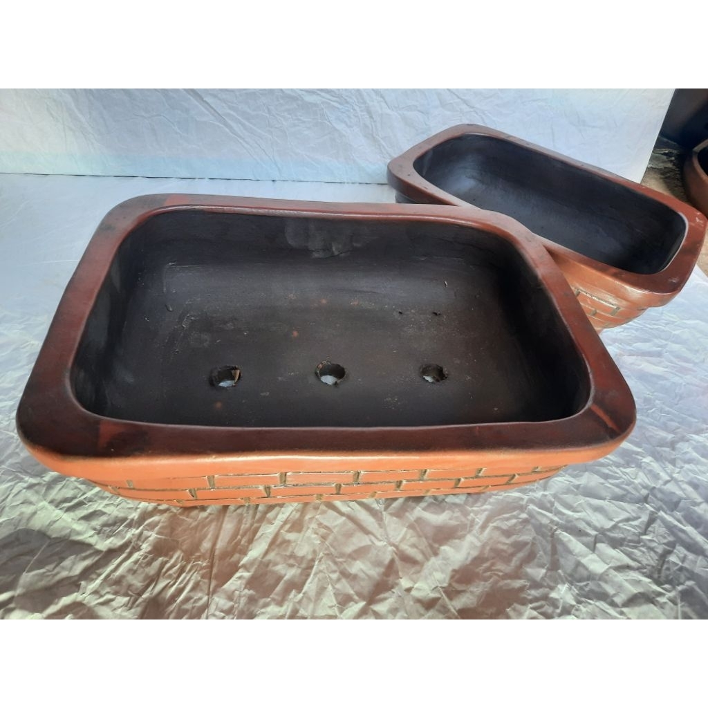 Pot Bonsai Kotak Kecil | Pot Gerabah Tanah Liat