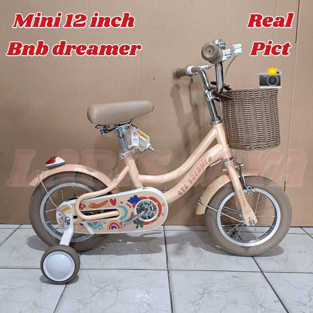 Sepeda Mini 12 Inch Anak Perempuan BNB DREAMER Keranjang By BNB (Bike N Bike) TERBARU