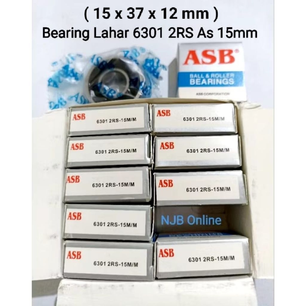 Lahar Bearing / Laker ASB 6002 2RS - AS 10mm, 6202 2RS - AS 12mm, 6301 2RS - AS 15mm