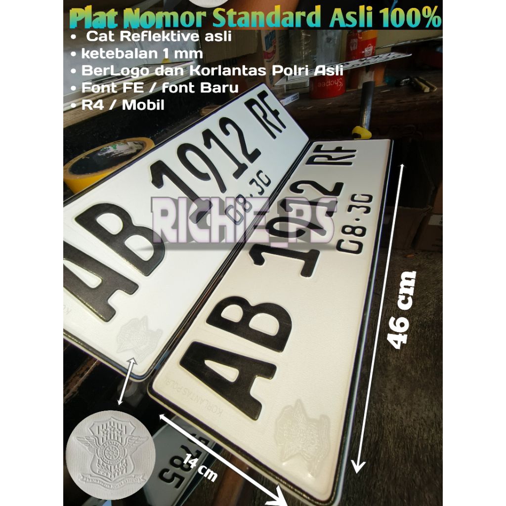PLAT NOMOR MOBIL BAHAN ORIGINAL