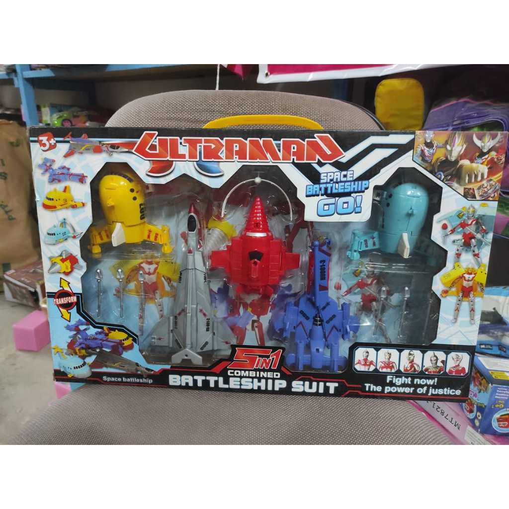 MAINAN ULTRAMAN BATTLE SUIT JADI PESAWAT 5IN1 7A46-2
