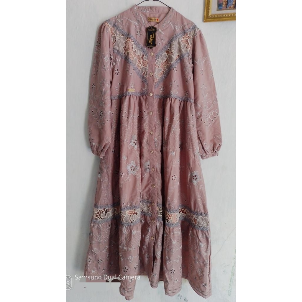 Gamis NAJWA SULTAN ORIGINAL Premium katun bordir bolong midi dress