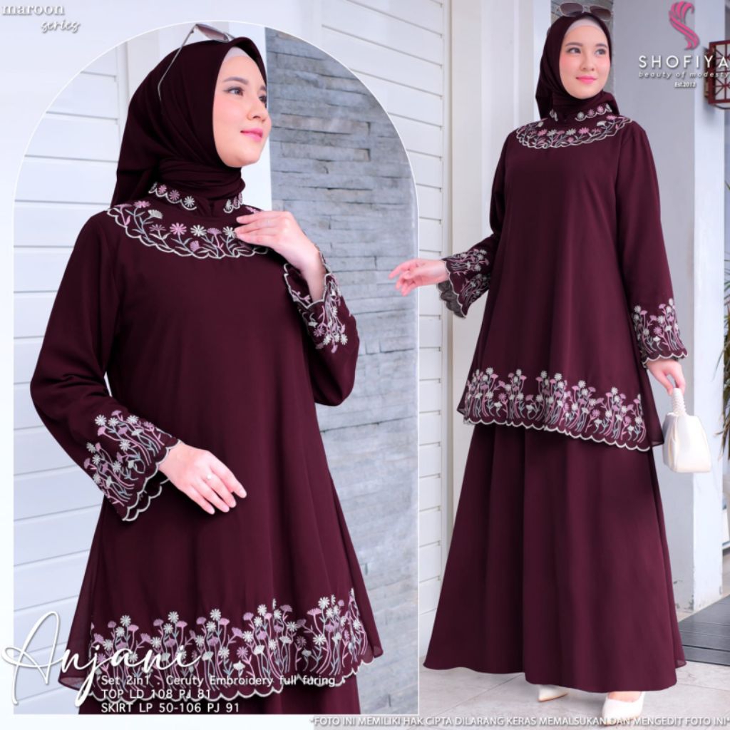 [NEW] SETELAN WANITA ANJANI SET 3IN 1 BY SHOFIYA // FASHION MUSLIM KEKINIAN // ALEXA SET BY SHOFIYA