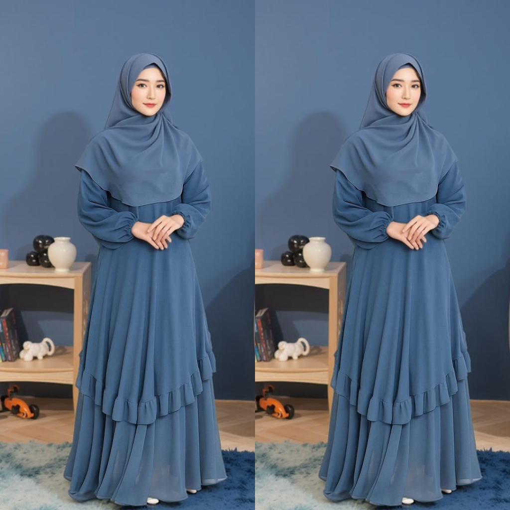 Gamis Melayu Terbaru 2025 / Gamis Malaysia Busui Umpak Bahan Ceruty Babydoll Wanita Dewasa Jumbo