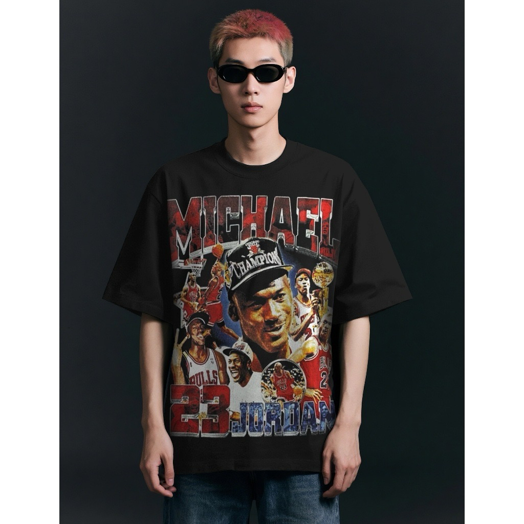 Tshirt Oversize Michael Jordan Vintage / Baju Kaos Michael Jordan Oversize Cotton 16s