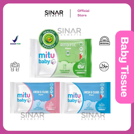 Mitu Baby Tissue | Sachet Isi 4's | Tisu Basah Bayi
