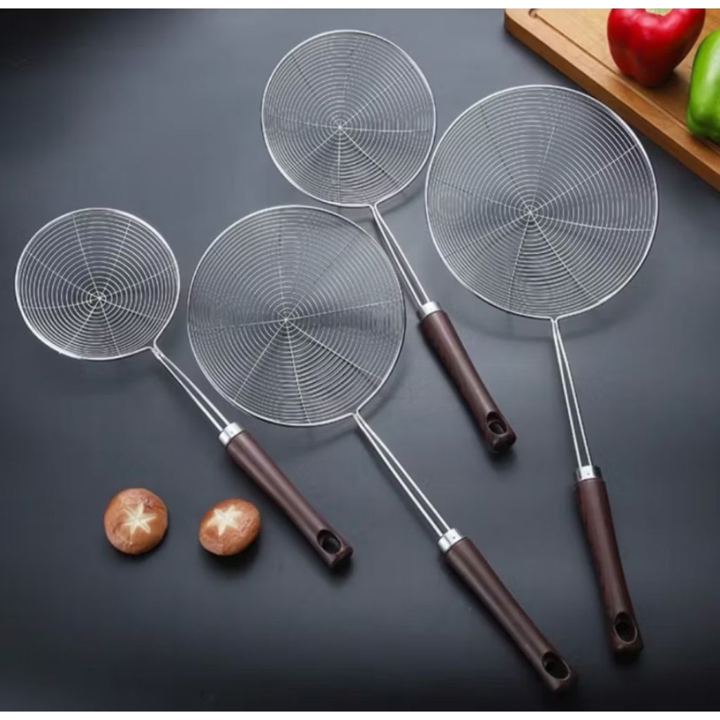 LC90 Serok Masak / Saringan Masak Stainless Steel Gagang Kayu