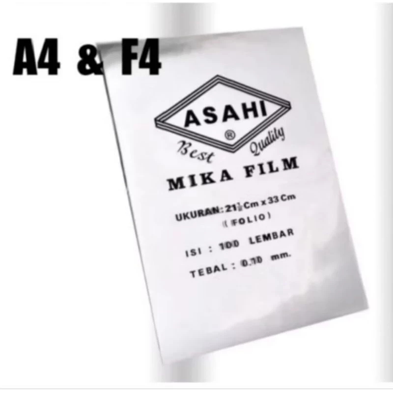 

Plastik Mika Putih Folio dan A4 Jilid ASAHI 0.10mm (1 Pak / 100 Lmbr)