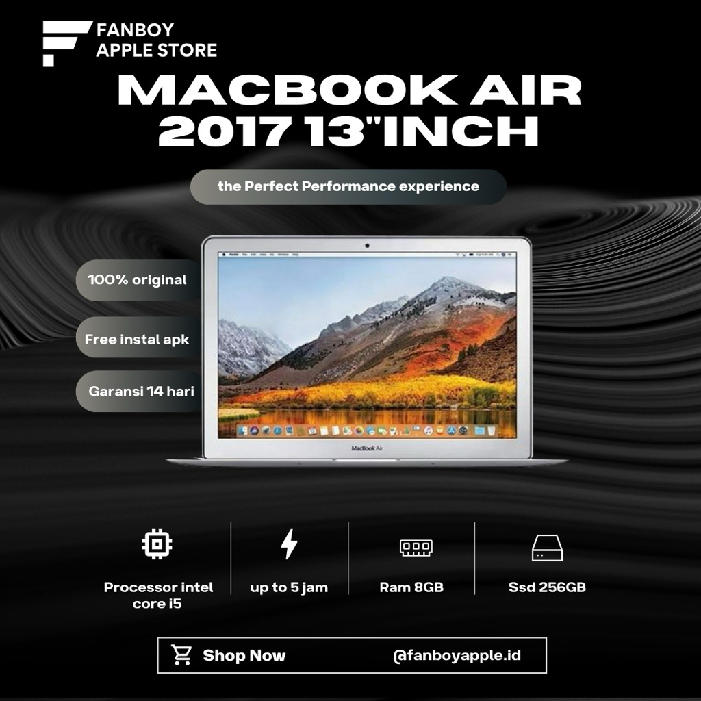 MacBook Air 2017 | 13Inch | Ram 8GB | Ssd 256GB | 128GB | Intel core i5 | Second original