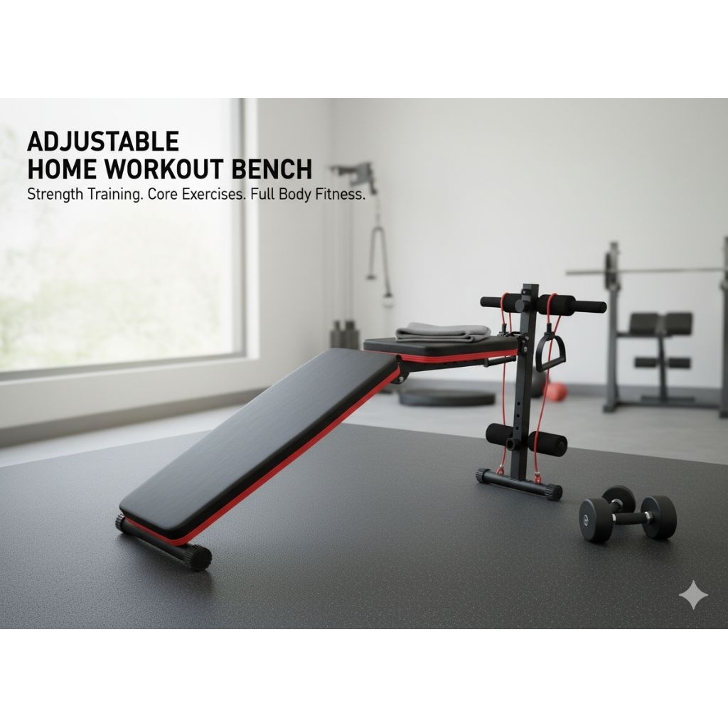 Jual Murah Home Workout Bench Adjustable | Alat Gym Fitness Bekas
