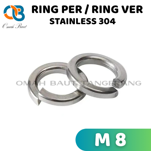 M8 Ring Per Stainless / Ring Ver M8 / Spring Washer M8 Stainless Steel SS304