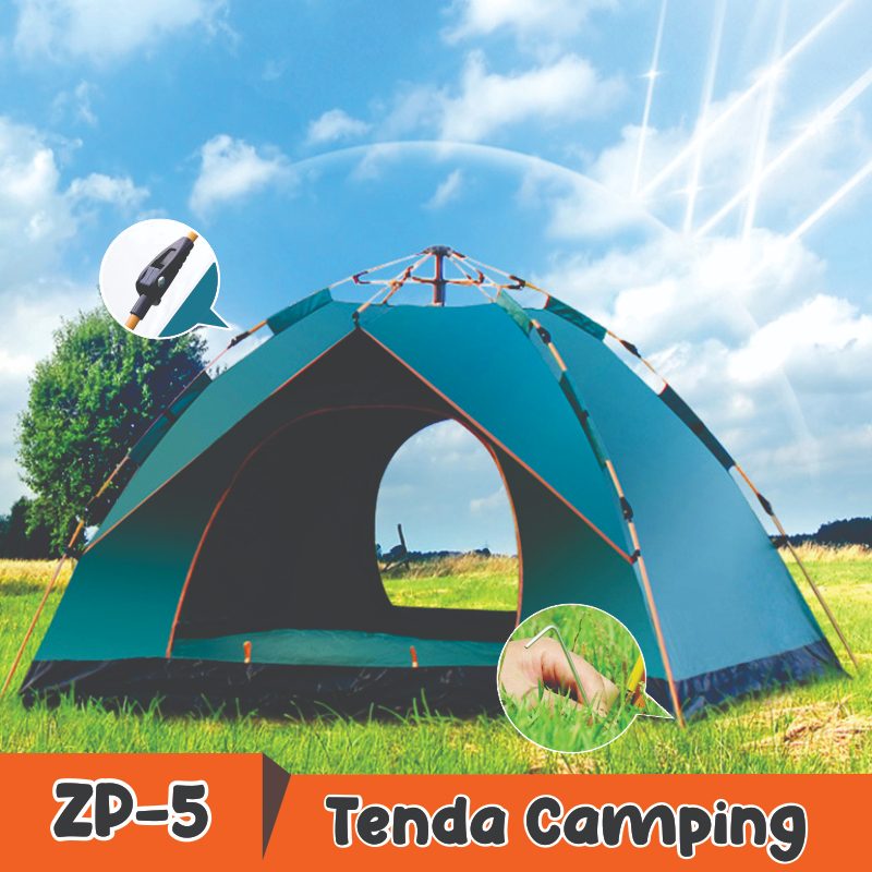 Tenda Camping Biru Kapasitas 1-3 Orang Tenda Outdoor & Indoor Tenda Gunung Tenda Camping Kemah 4-5