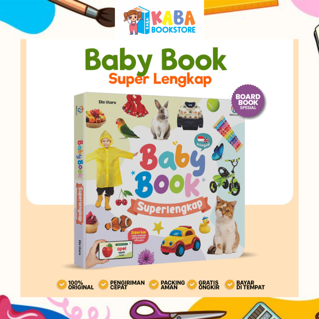 Ziyadbooks - Boardbook Baby Book Superlengkap - Buku Bayi Usia 0+ Tebal Berwarna