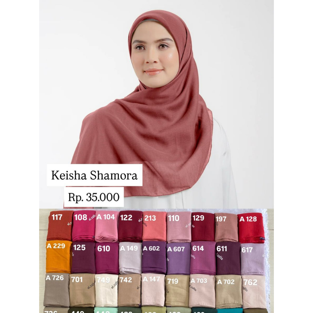 kerudung segi empat polos keisha shamora elzatta
