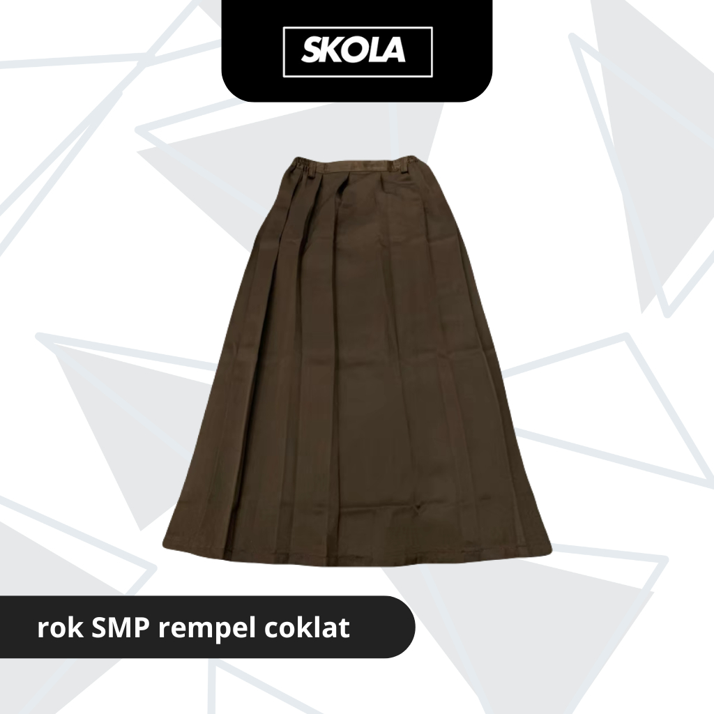 SKOLA - Seragam Sekolah Rok SMP Coklat Rempel Keliling Bahan Elemen