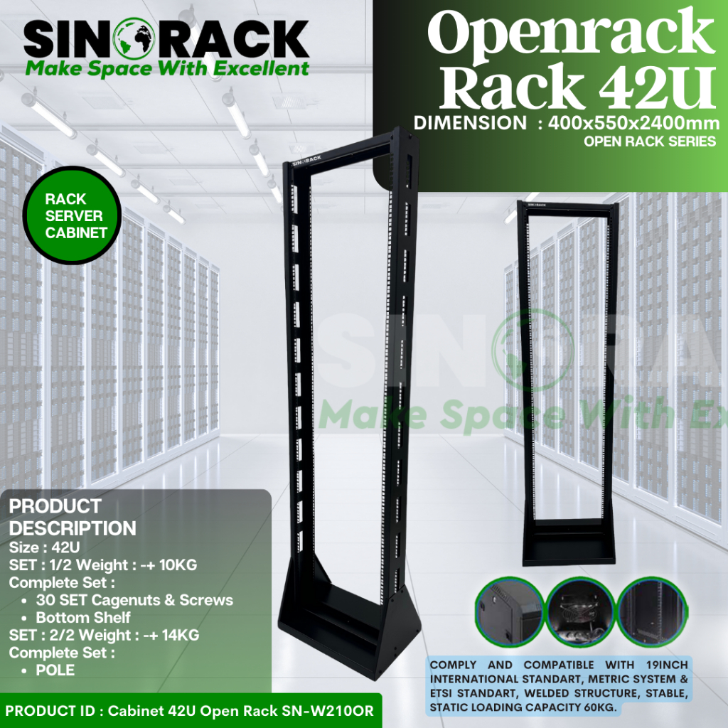 Open Rack 42U SINORACK Rak Server