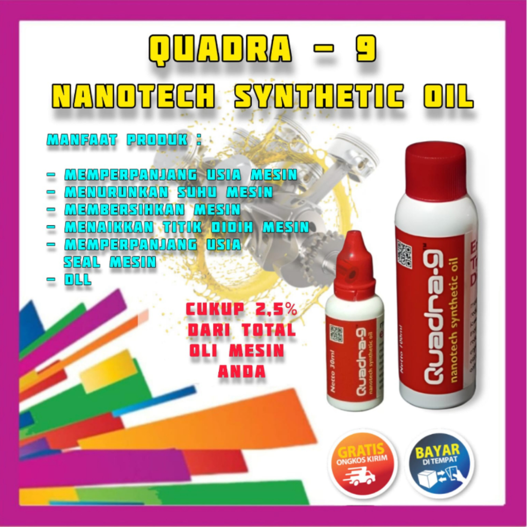 Oil Nano Energizer Premium Oil Additive Quadra-9 – Meningkatkan Efisiensi Mesin & Penghematan BBM