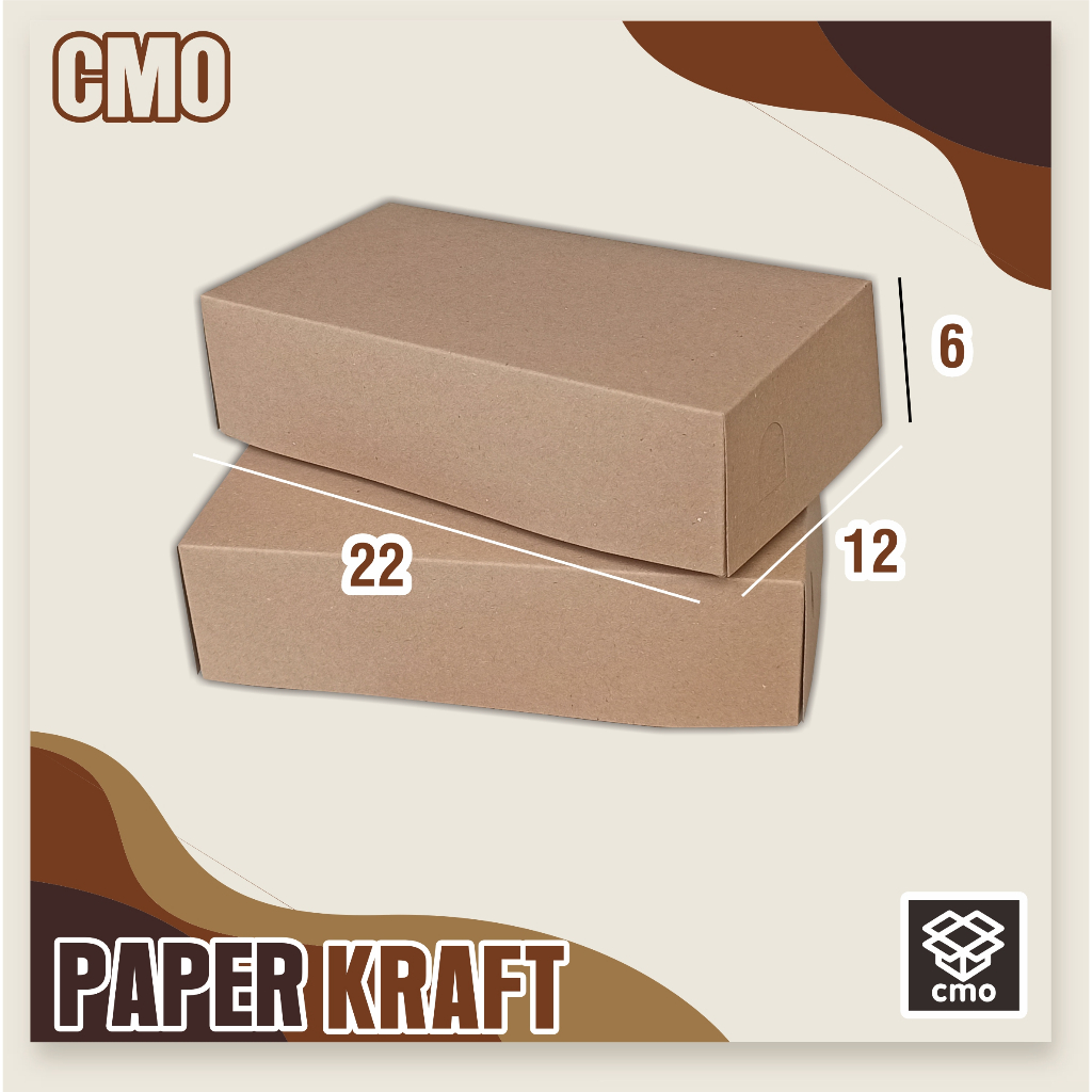 kemasan kraft  22x12x6 cm | laminasi Bagian dalam | box food | Craft eco | Box Makanan | Box takoyak
