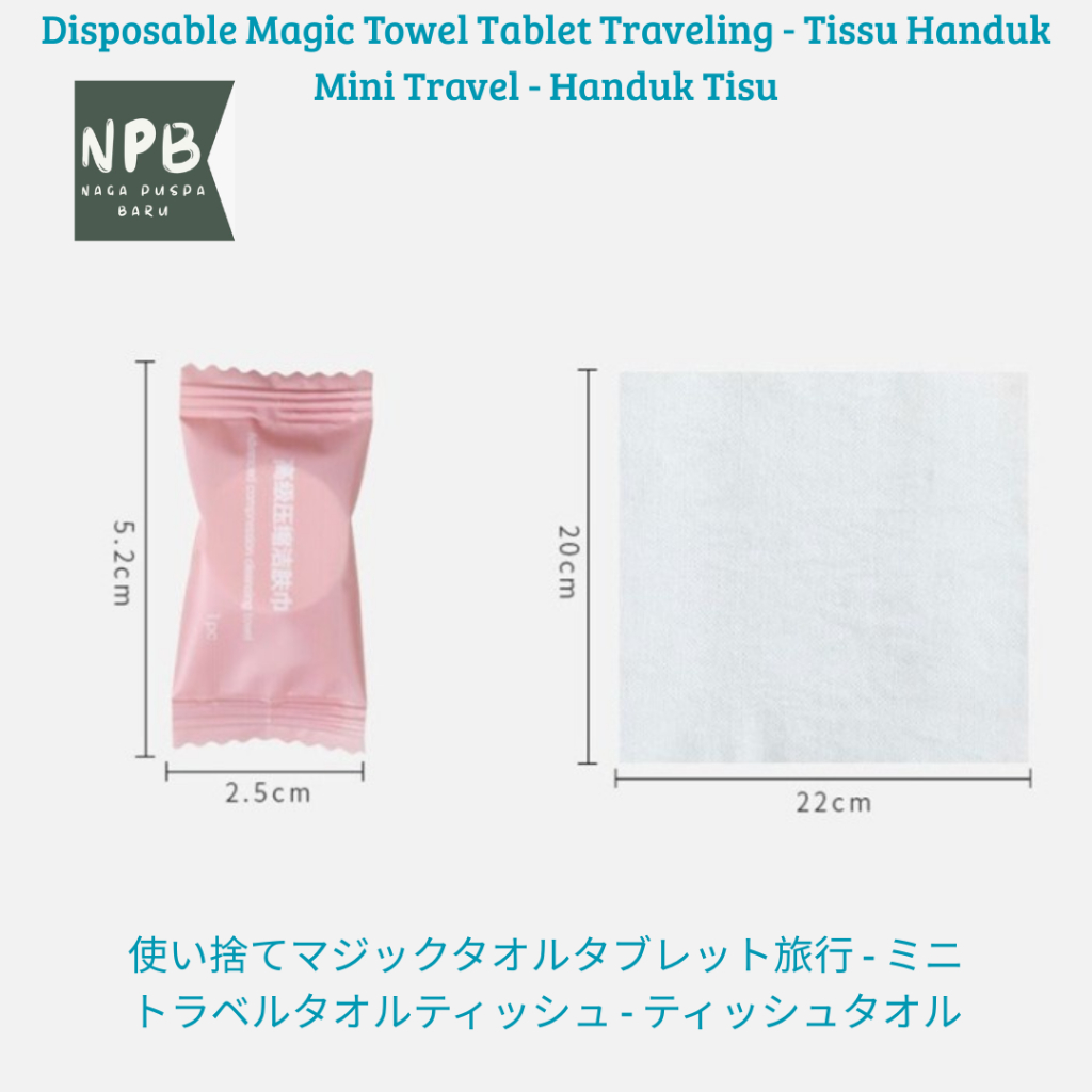 Disposable Magic Towel Tablet Traveling - Tissu Handuk Mini Travel - Handuk Tisu