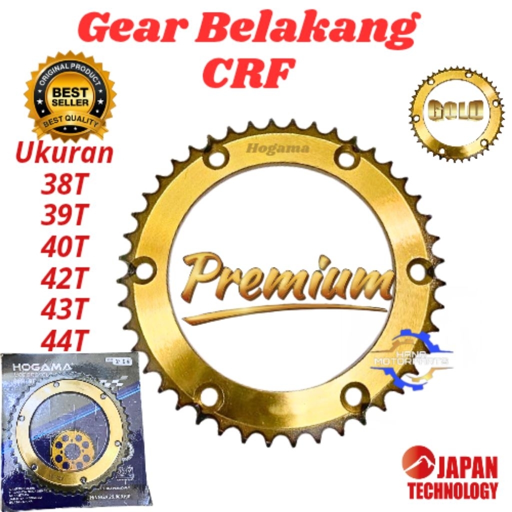 GEAR BELAKANG CRF 150 GIR BELAKANG HONDA CRF 250 GOLD ORIGINAL  RALLY CRF1100L GOLD