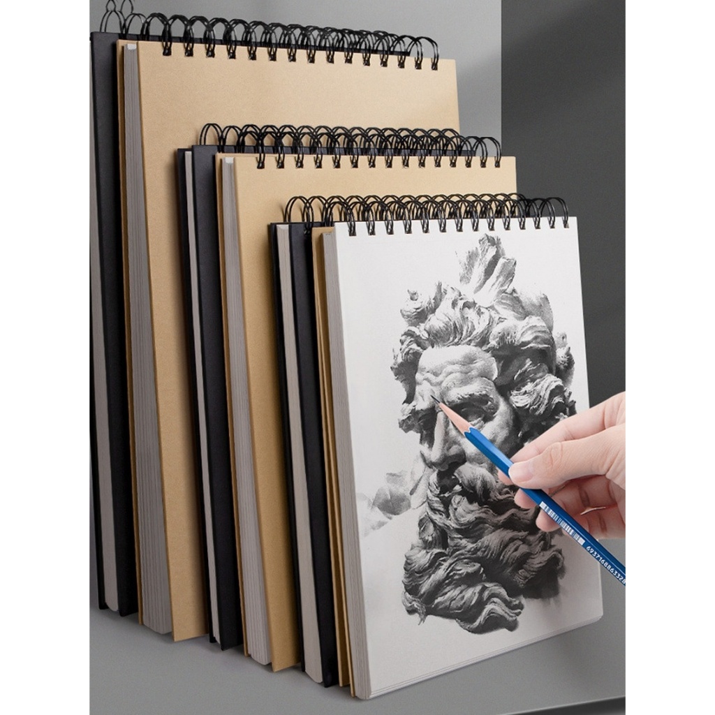Sketchbook A4/A5 – Buku Gambar 30 Lembar, Jilid Spiral Vertikal, Bisa Diputar 360°, Cocok untuk Sket