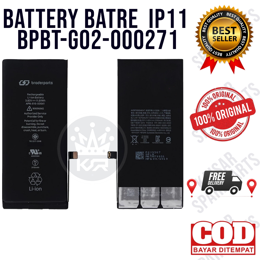 BATTERY BATRE IPHONE 11 ORIGINAL KSARPART