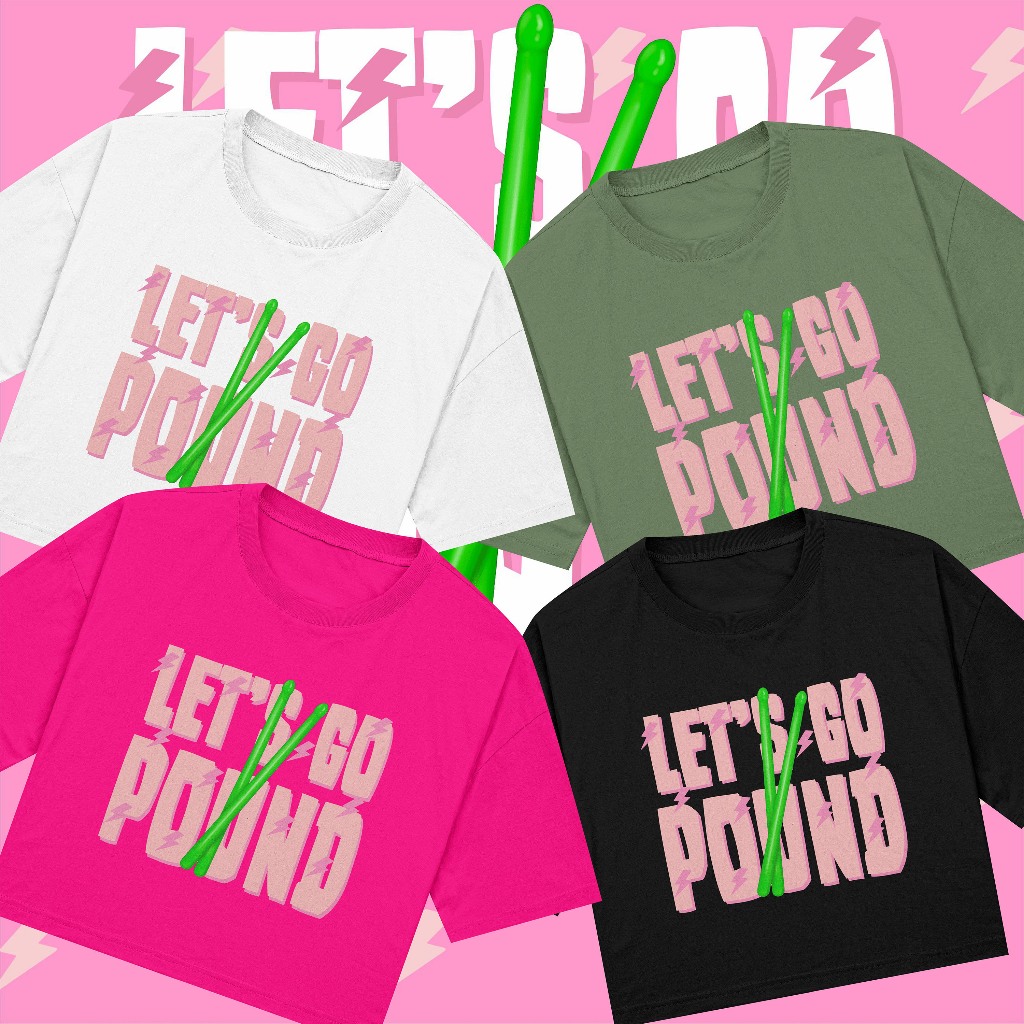 Kaos PoundFit Croptop "Go Pound" - Pound fit/Kaos Olarahga Cewek/Croptop Kaos Senam/WorkOut