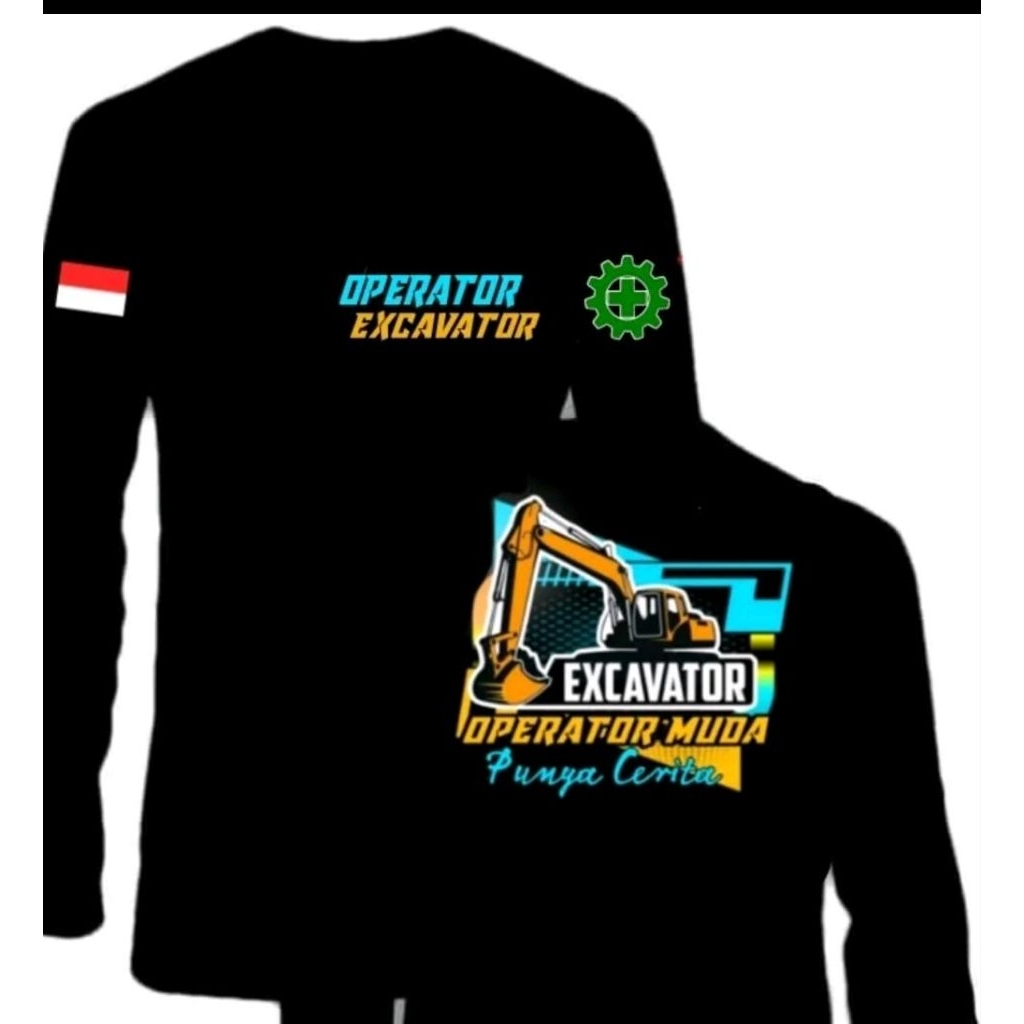 Kaos T shirt Excavator operator Muda