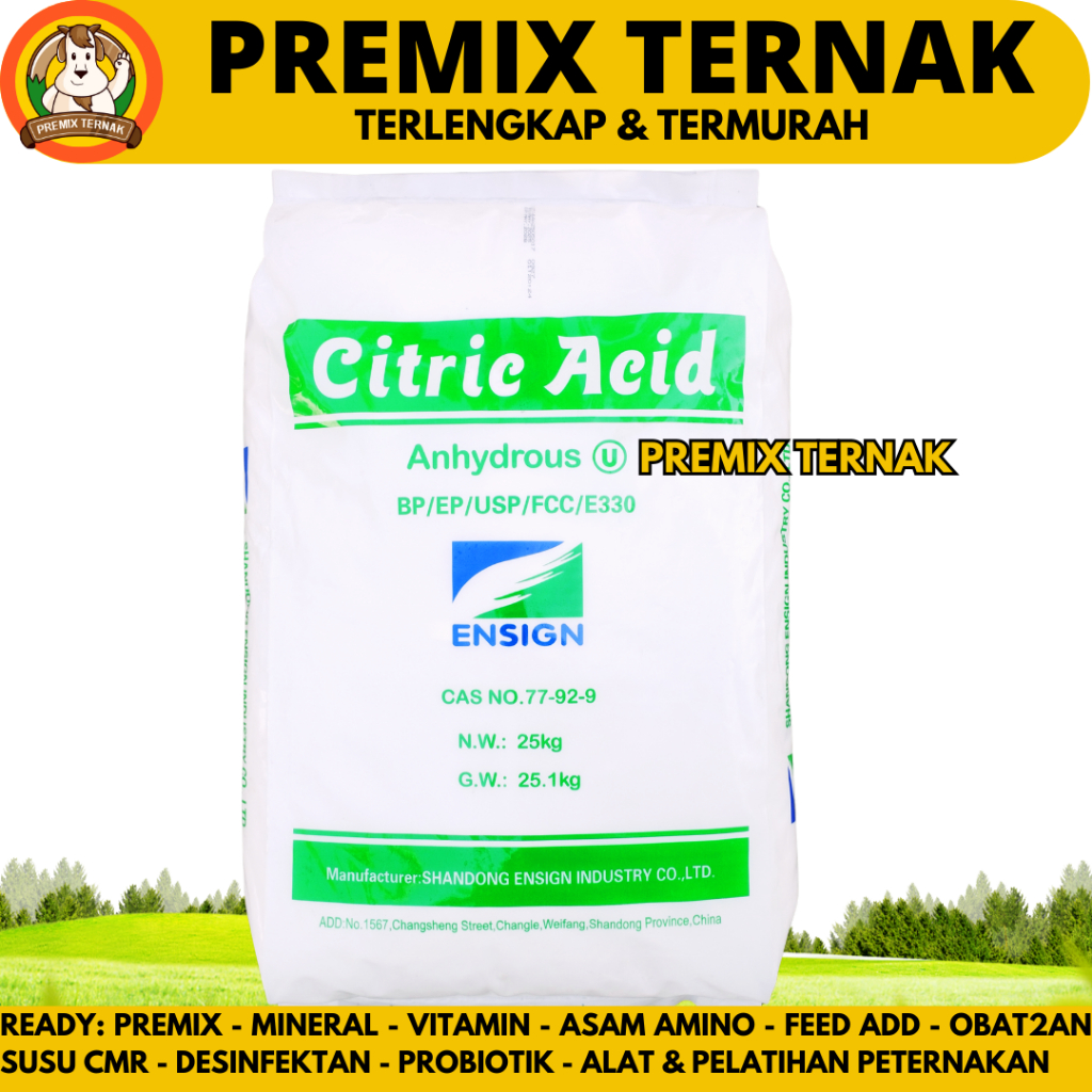 CITRIC ACID ANHYDROUS 25 KG (KHUSUS KURIR INSTAN) - Sitrun Citrun Makanan Asam Sitrat Citrun Acid
