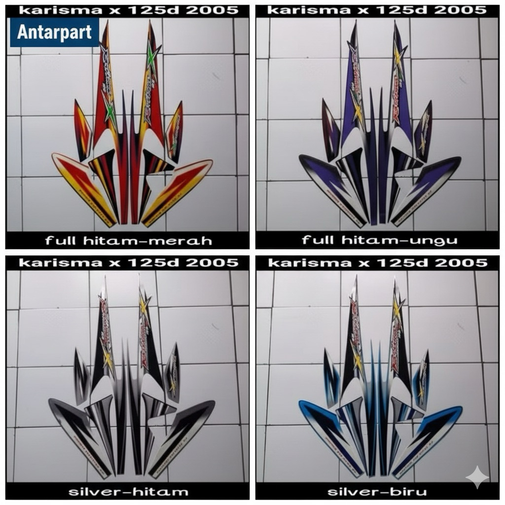 STICKER STRIPING LIS LES POLET BODY MOTOR HONDA KARISMA X 125 D 2005 BERKUALITAS