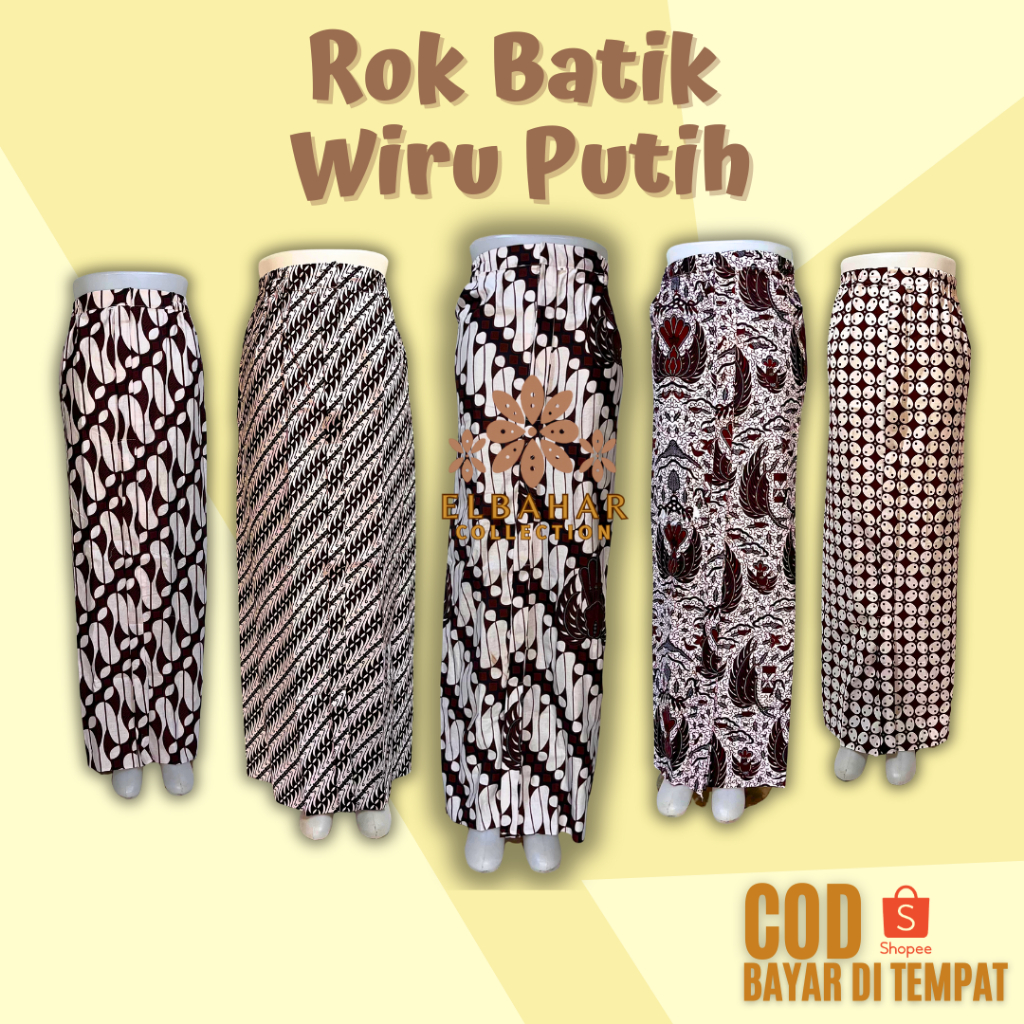 Rok Batik Wiru Putih Jogja Jarit Instan Jarik Batik Wiron Bawahan Kebaya Kondangan WisudaNikah Akad