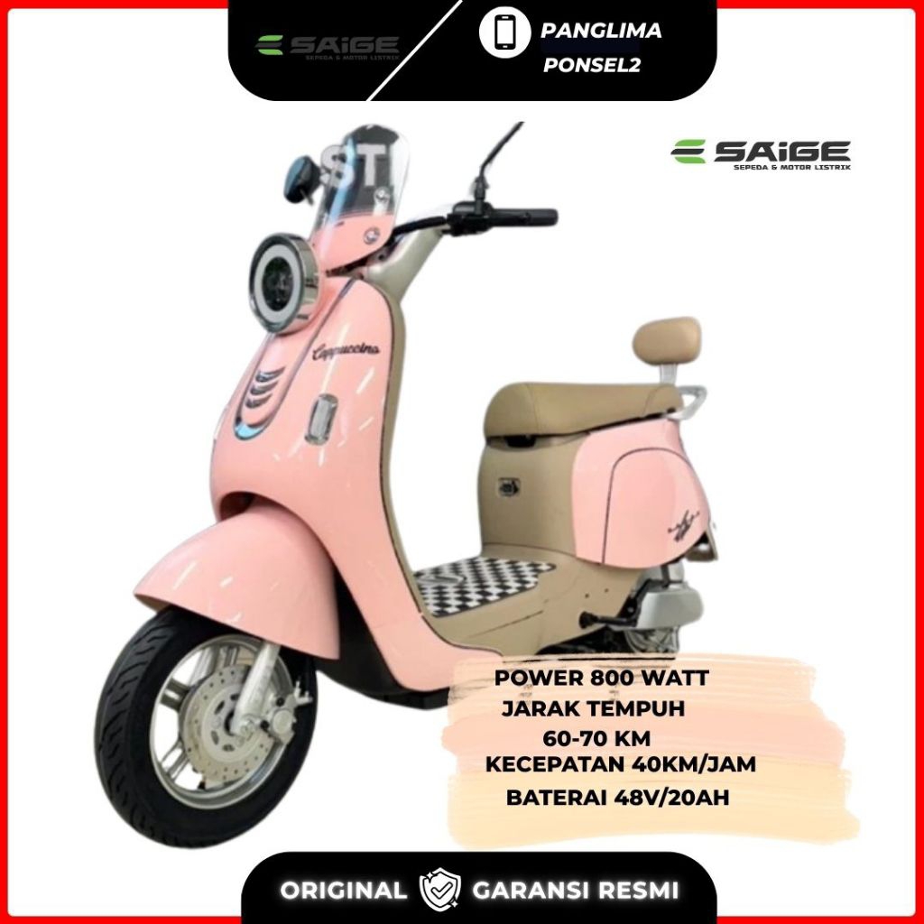 Saige Capuccino Terbaru free helem Lithium Baterai 800 watt