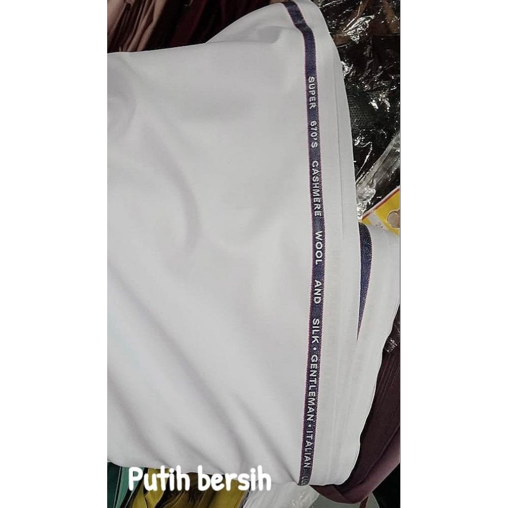 Kain Putih PNS, ASN, Putih Perawat Kedokteran, Bahan Katun Wool Cashmere