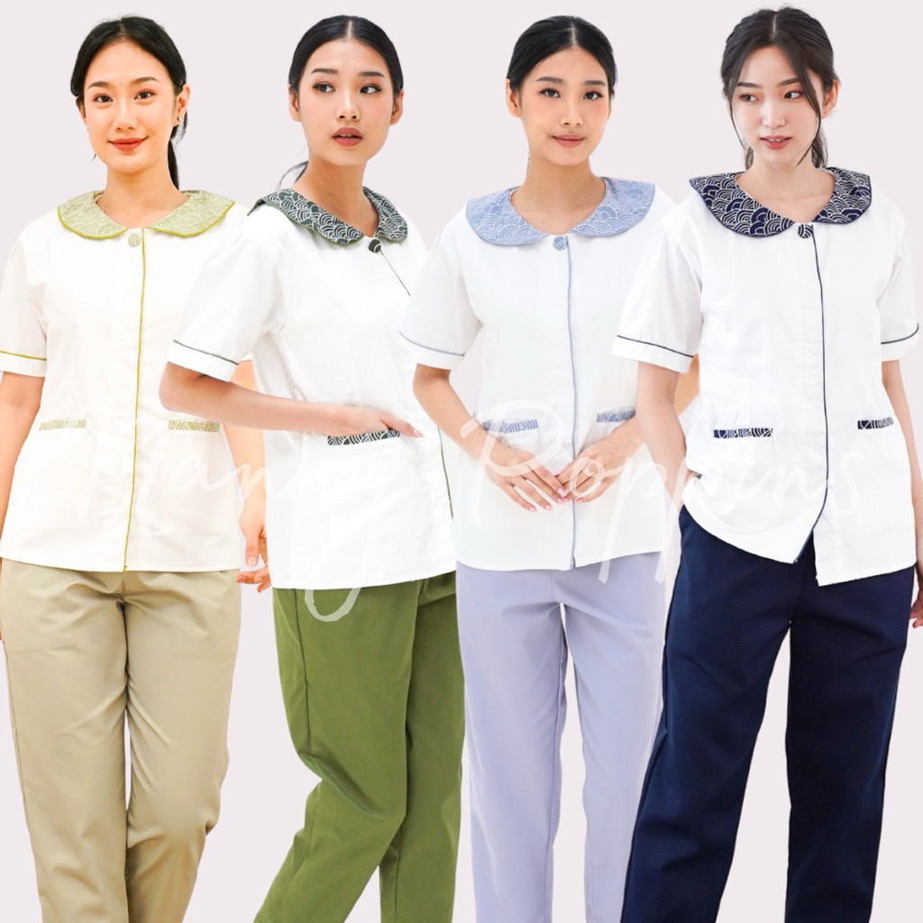 SOPHIE Lengan Pendek seragam baju suster/ nanny uniform/ hotel spa uniform