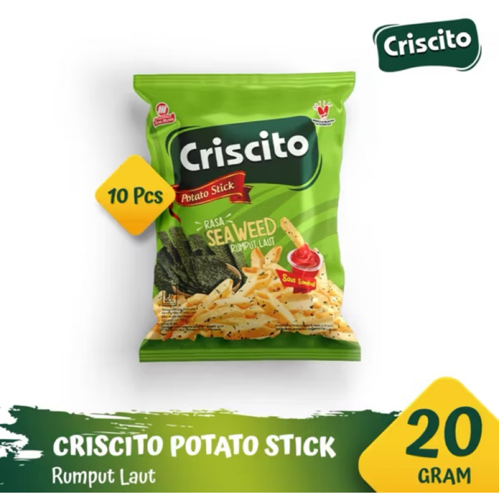 CRISCITO SNACK RENCENGAN READY RASA SEAWEAD DAN ORIGINAL|1 RENCENG ISI 10Bks|SNACK GROSIR MURAH|