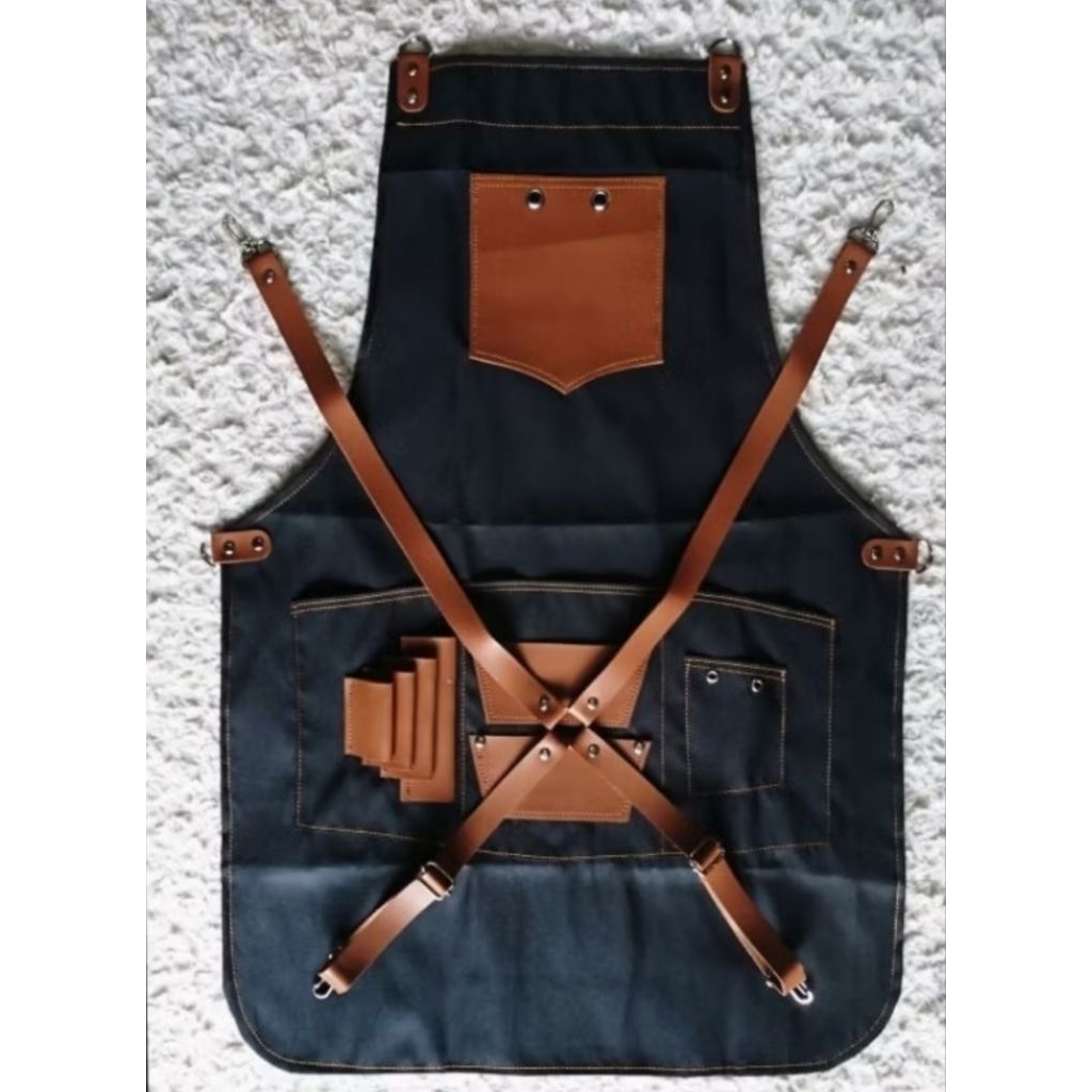 APRON BARBERSHOP KULIT SINTETIS ANTI AIR