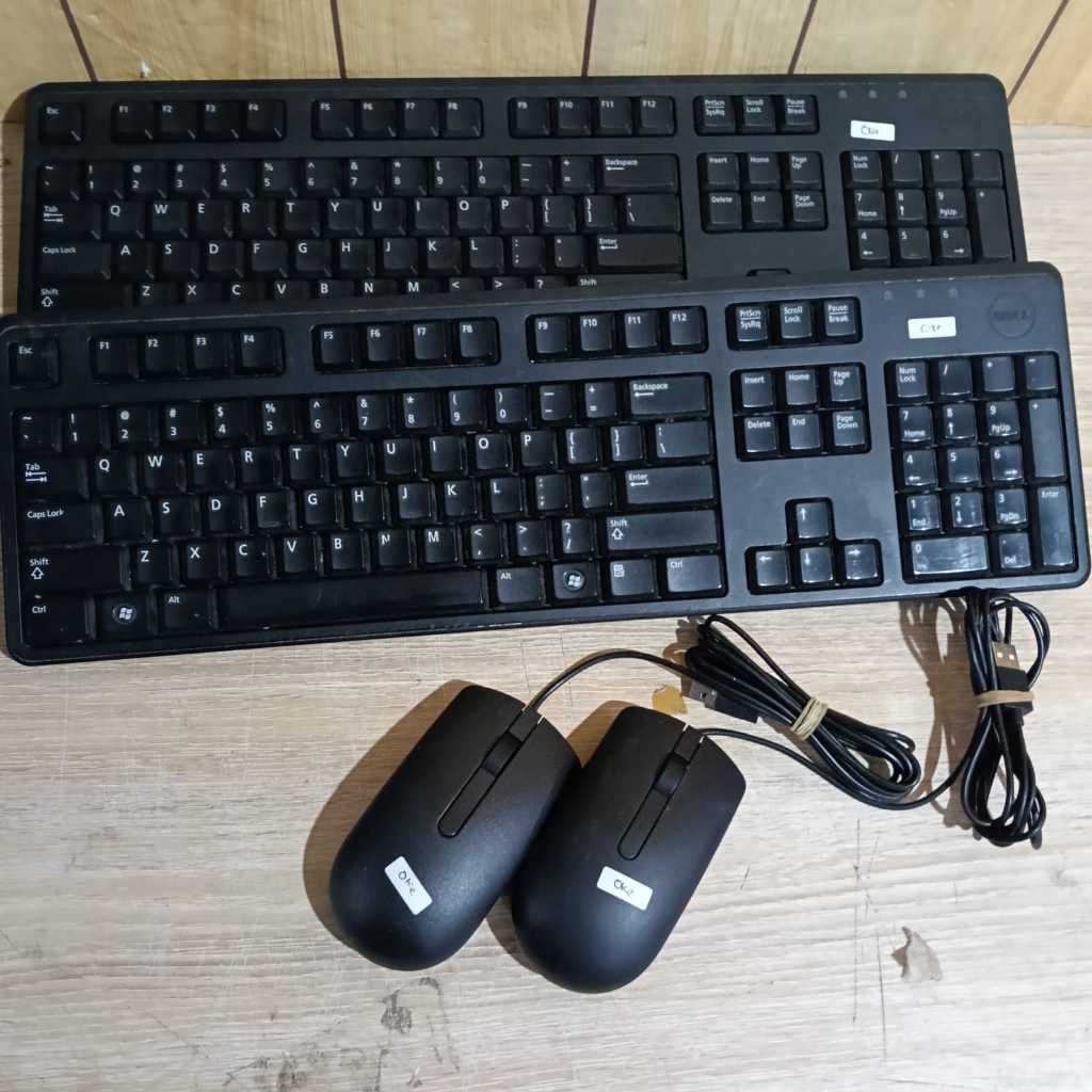 Paket Mouse + keyboard DELL  USB Original mulus seperti baru - Paket Keyboard plus Mouse Dell Mulus