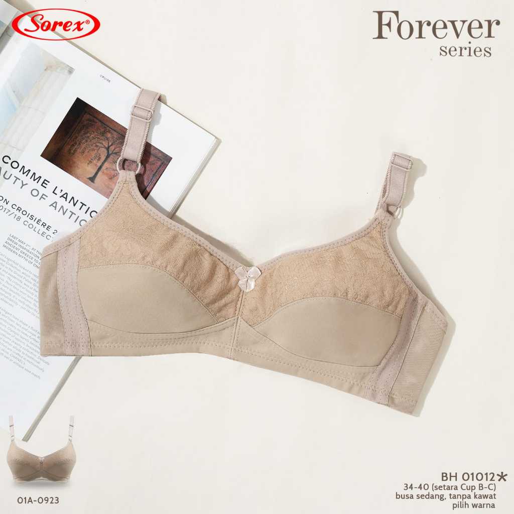 Bh Bra Sorex 01012 Cup B (34-40) Kait 2 Brokat | Tanpa Busa Tanpa Kawat |kpjp