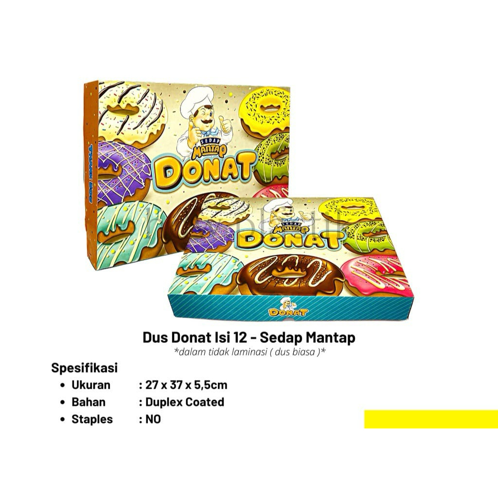 kotak donat/duz donat isi 12 uk.27 x 37